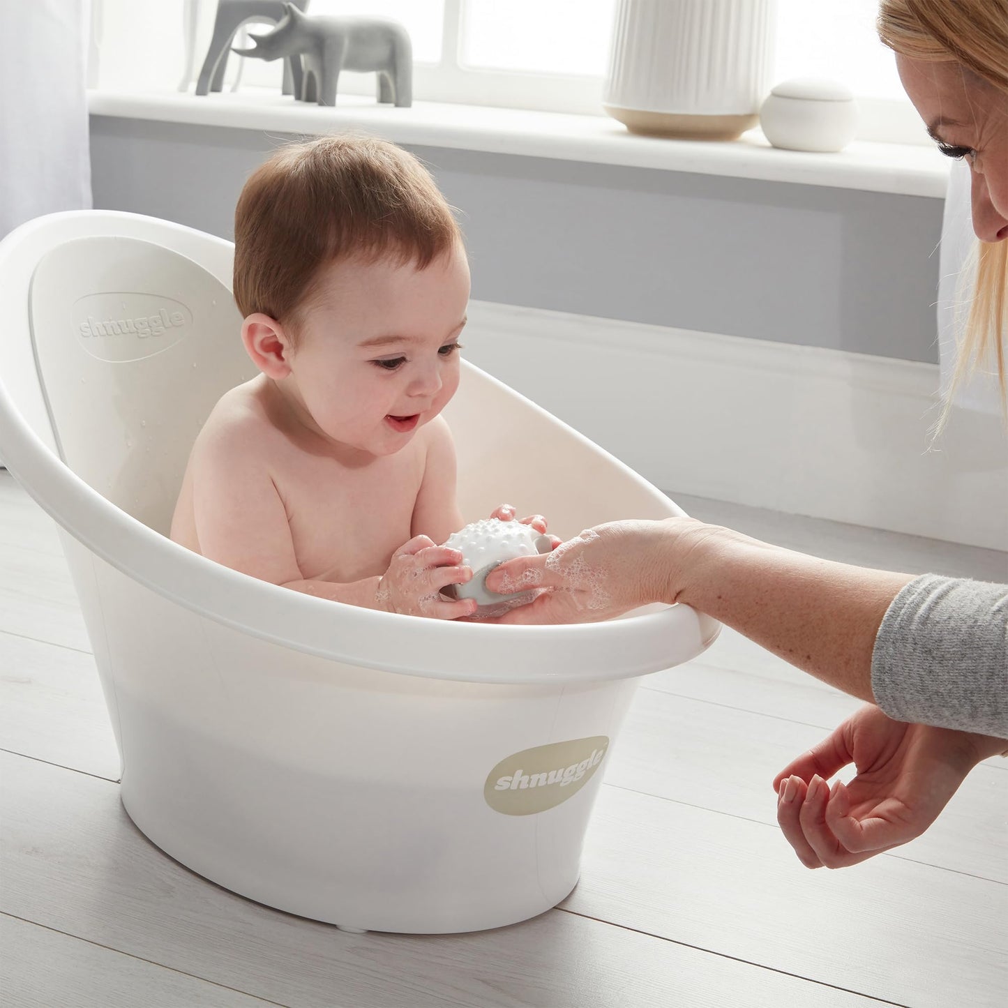 Newborn Baby Bath | Built in Support Bump and Soft Backrest | Suitable from Newborn | Bath Seat Support Includes Plug | Blossom Pink