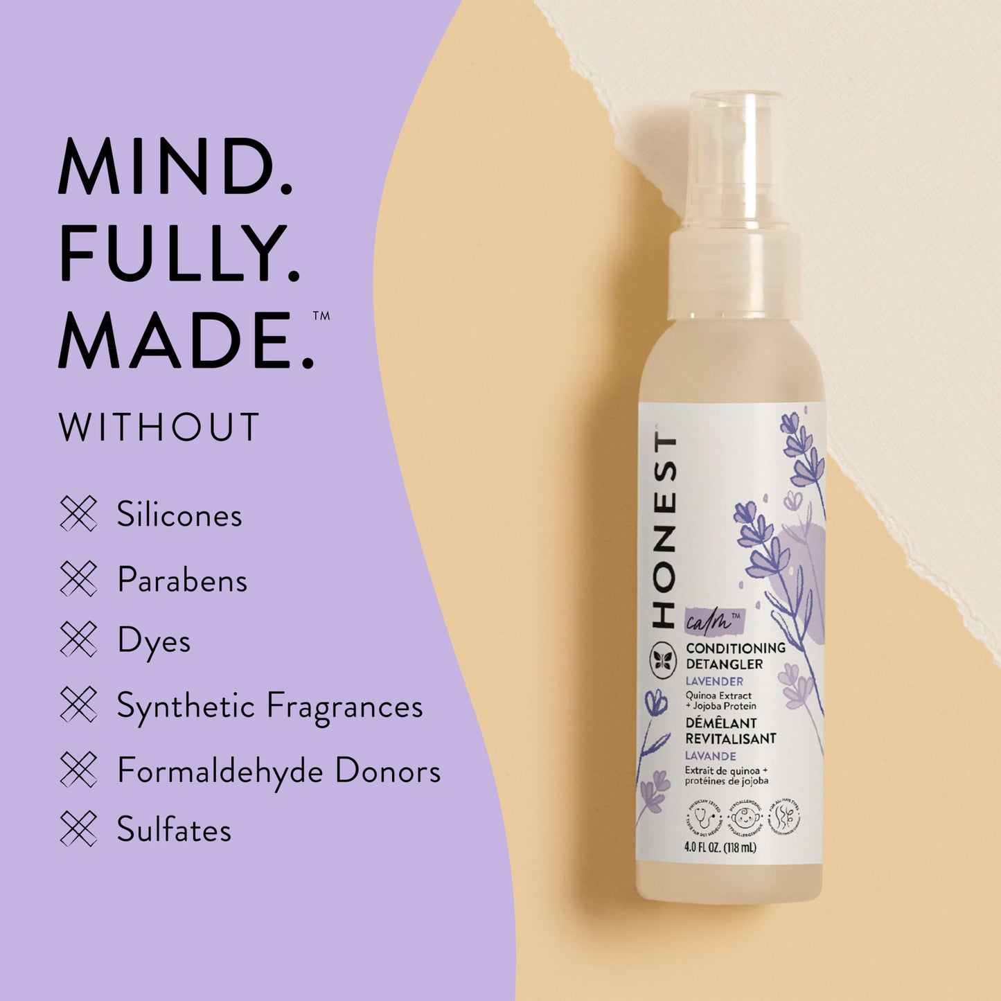 The Honest Company Conditioning Hair Detangler | Leave-in Conditioner + Fortifying Spray | Tear-free, Cruelty-Free, Hypoallergenic | Citrus Vanilla Refresh, 4 fl oz