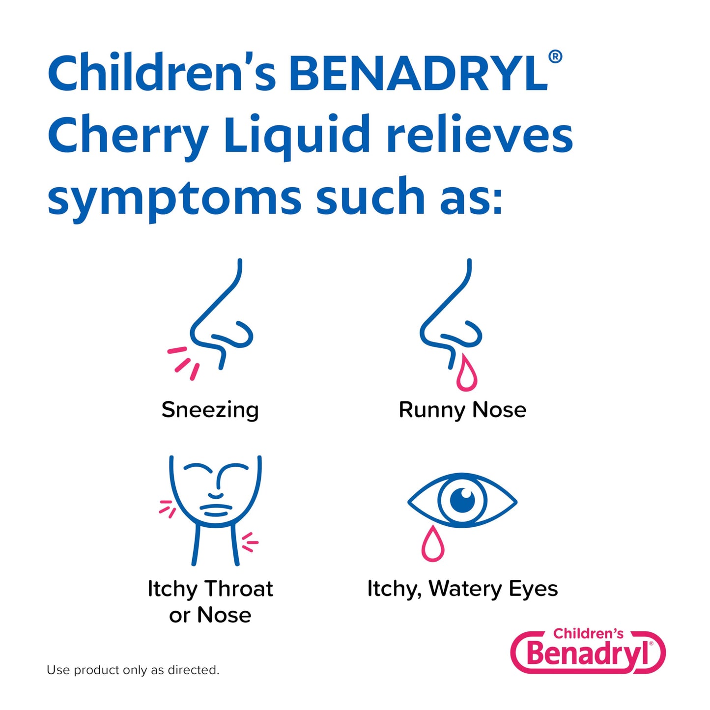 Benadryl Children's Dye-Free Allergy Relief Liquid + 12.5 mg Diphenhydramine HCl, Antihistamine Allergy Medicine for Kids Helps Relieve Runny Nose & Sneezing, Bubble Gum Flavor, 8 fl. oz