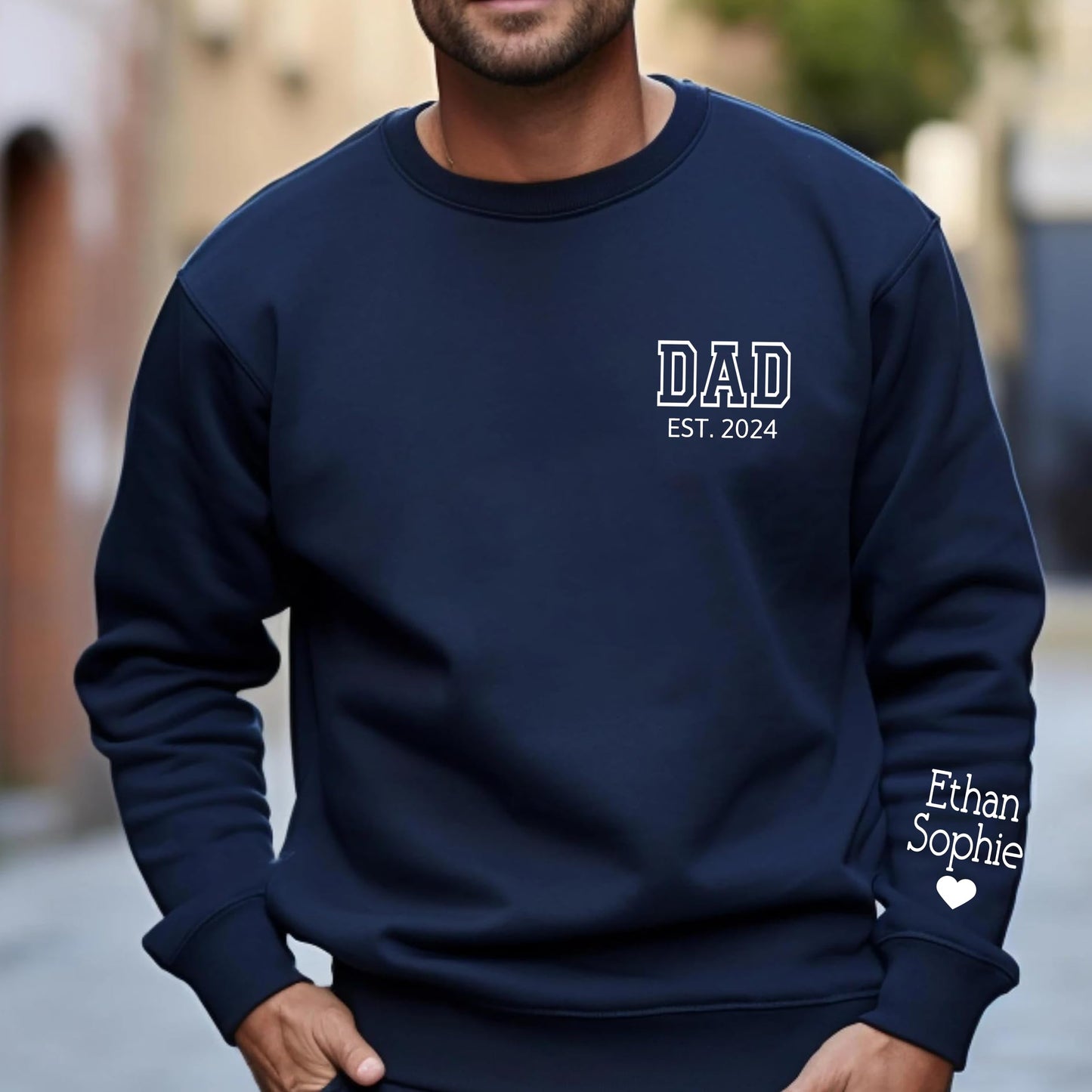 Personalized Dad Est Hoodie with Kids Names - Papa Shirt, New Dad Gift, Fathers Day Hoodie