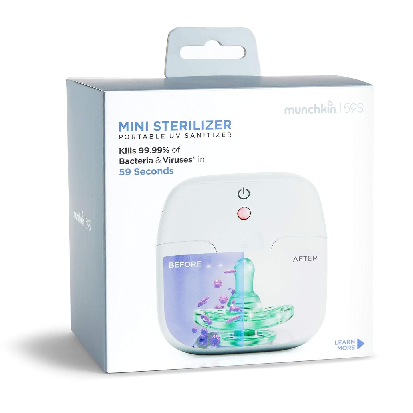 Munchkin Portable UV-C Cleaner for Pacifiers, Teethers and More, White