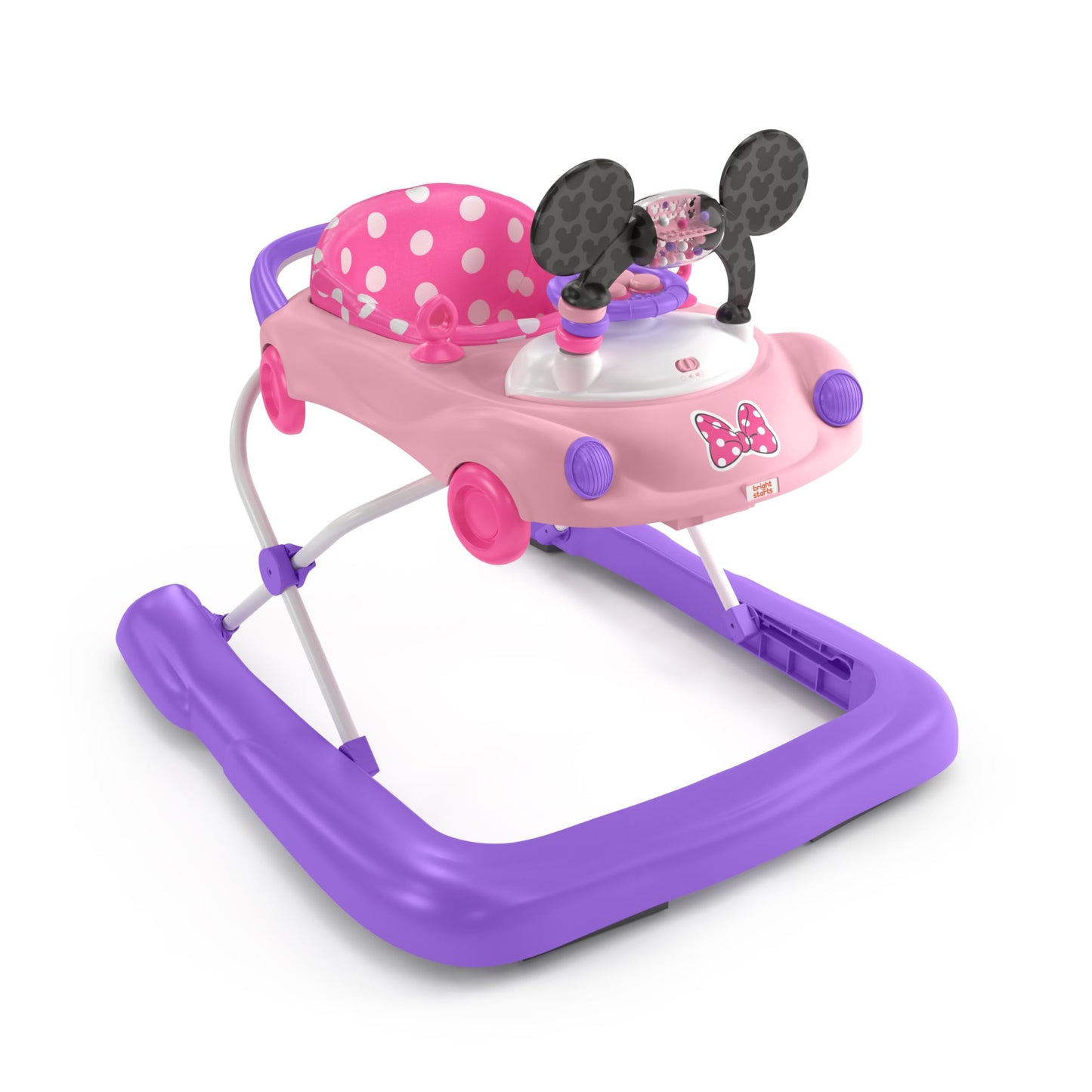 Bright Starts JuneBerry Walk-A-Bout Baby Walker and Entertainer, Removeable Floor Toy, with Easy Fold Frame for Storage, Ages 6 Months +