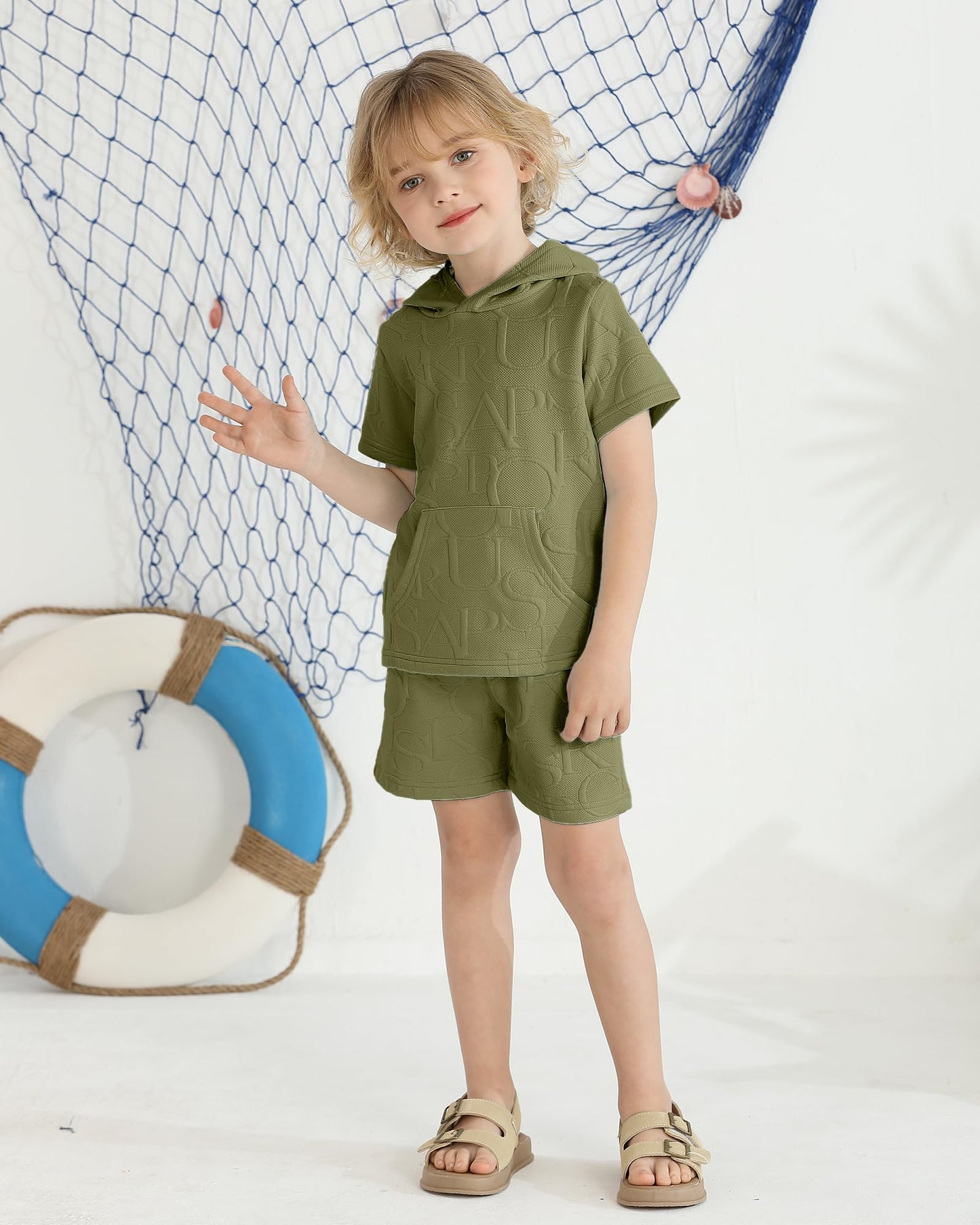 Toddler Baby Boy Clothes Summer Outfits Short Sleeve Hooded T Shirt Tops Casual Shorts Set 2Pcs Little Boy Clothes
