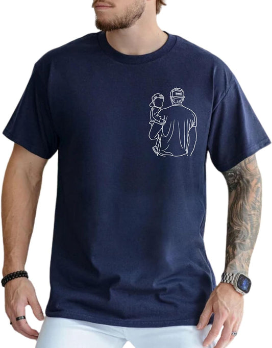 Custom Photo T-Shirt for Dad, Personalized Dad Portrait Shirt, Gifts Fathers Day for Dad Papa Grandpa, Dad Birthday Gifts, Gift for Husband, Customized Photo Hoodie, Father's Day Tshirt