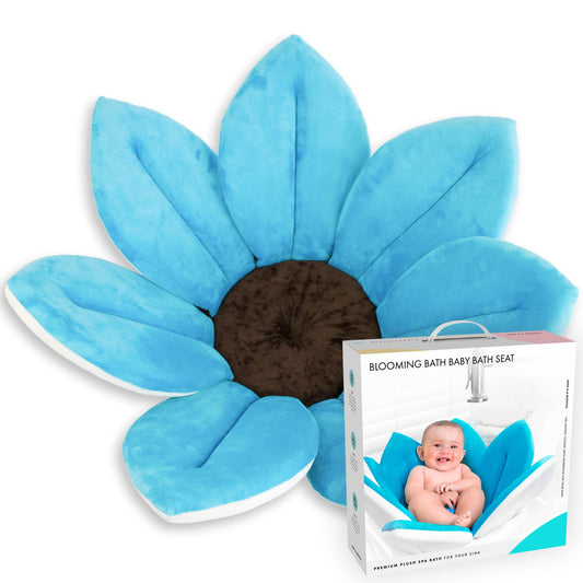 Blooming Bath Baby Bath Seat - Baby Tubs for Newborn Infants to Toddler 0 to 6 Months and Up - Baby Essentials Must Haves - The Original Washer-Safe Flower Seat (Original, Blue)