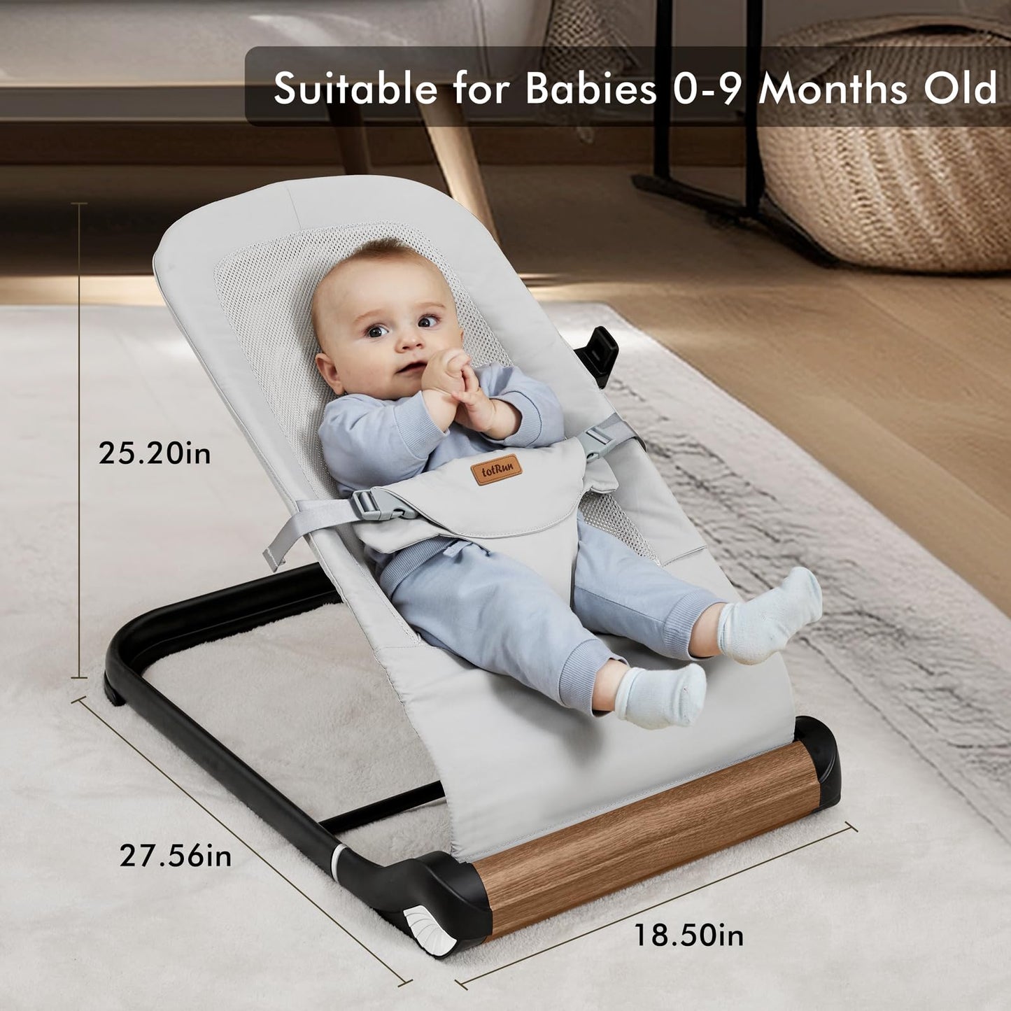 Baby Bouncer Chair - Comfortable Support for Your Little One's Blissful Moments (Normal, Black)