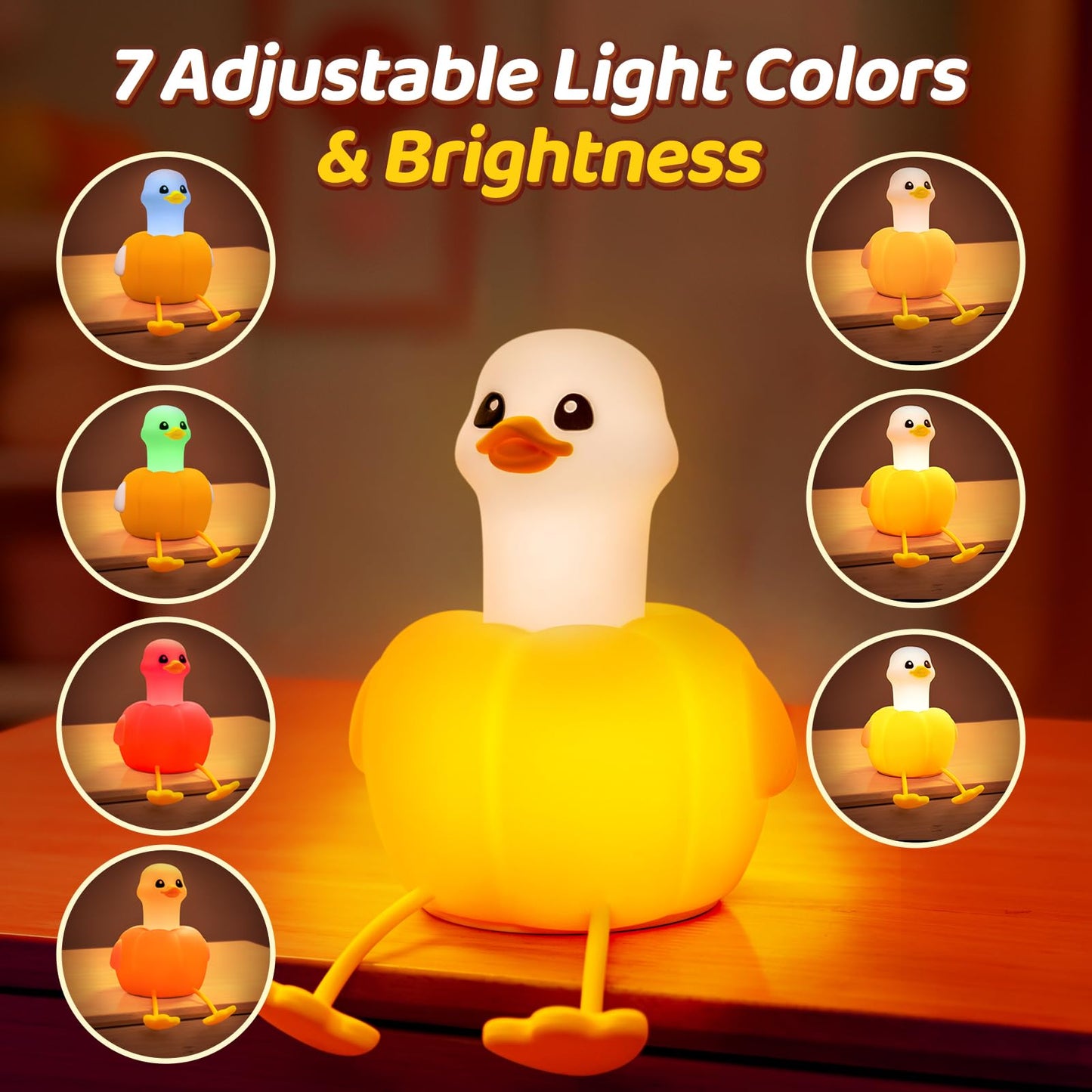 Huggwaii Squishy Axolotl Night Light for Kids – Dimmable Silicone Axolotl Lamp, 2025 Upgraded Baby Night Light, Rechargeable, 20H Battery Life, Sleep Aid Gift for Toddlers, Girls&Room Decor