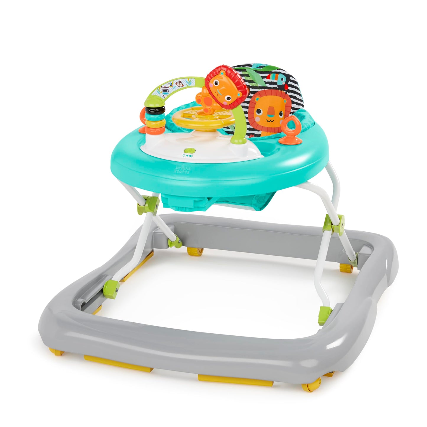 Bright Starts JuneBerry Walk-A-Bout Baby Walker and Entertainer, Removeable Floor Toy, with Easy Fold Frame for Storage, Ages 6 Months +