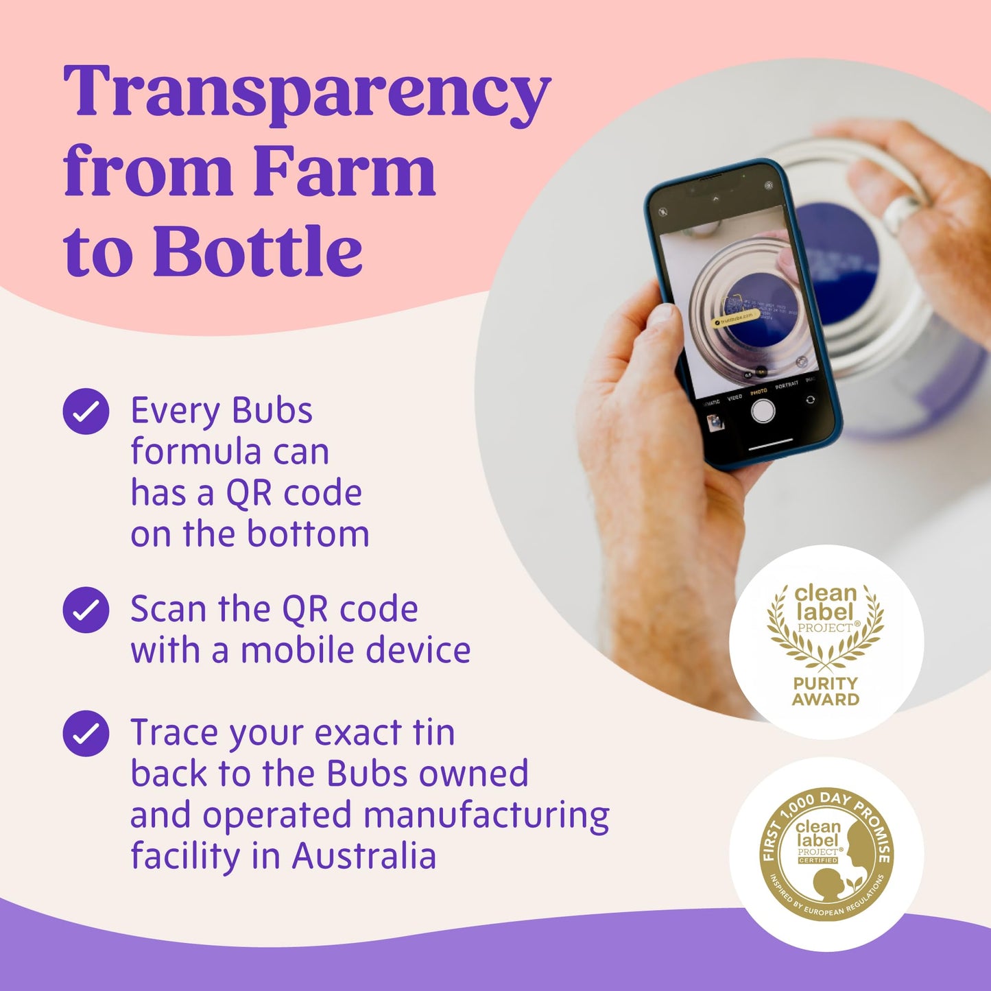 Bubs 365 Day Grass Fed Infant Formula with Iron, Cow Milk-Based Powder for Infants 0-12 Months, Made with Non-GMO Milk, 20 oz