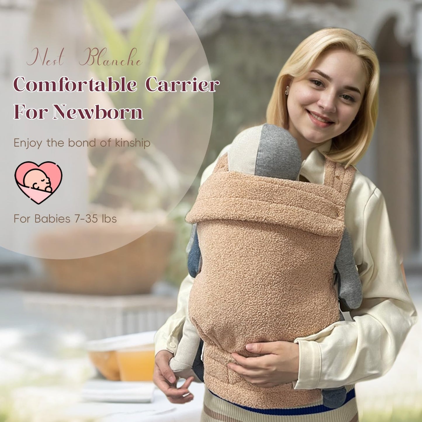 Ergonomic Baby Carrier | Soft and Durable Fabric for Lasting Comfort | Adjustable Backpack Design for 7-35 lbs | Adorable Teddy Pattern