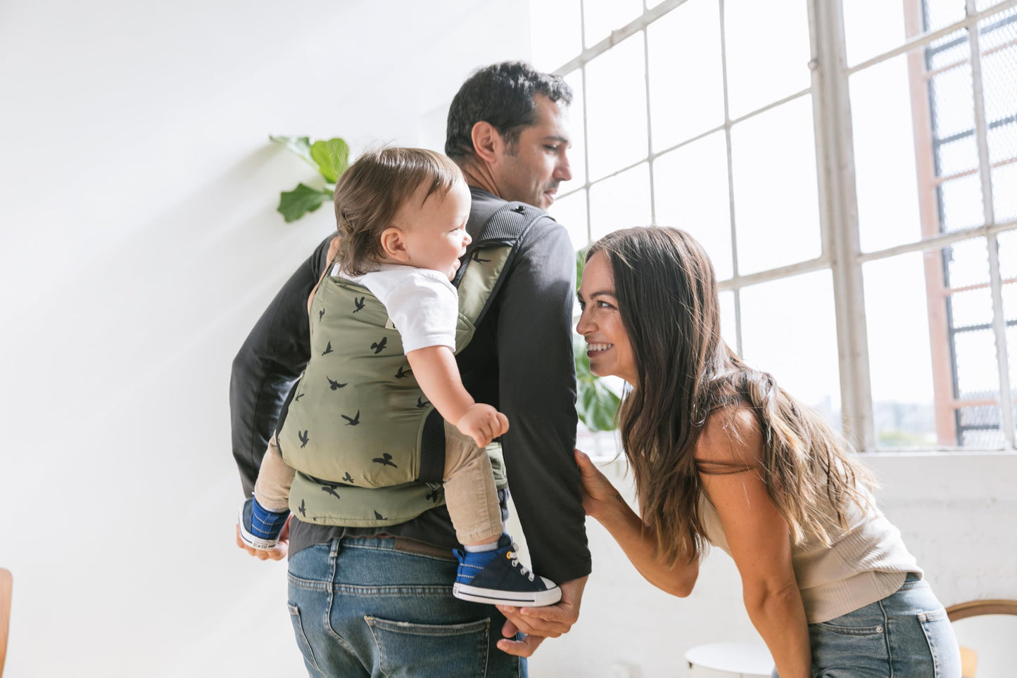 Baby Tula Lite Compact Baby Carrier, Ultra Compact and Lightweight, Travel, Convenient Carry Pouch, Ergonomic and Multiple Posisitions for 12-30 pounds, Soar