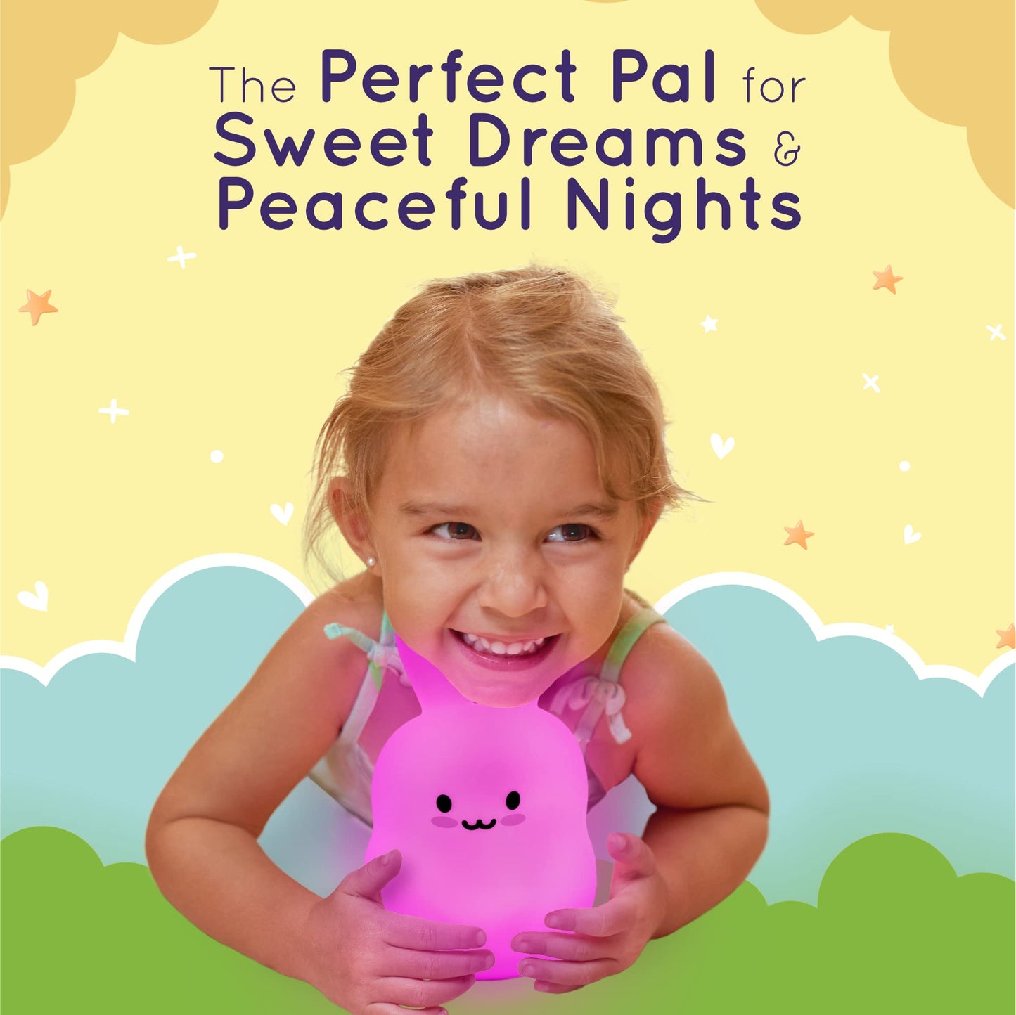 Lumipets Remote Control Silicone Night Light for Kids - Pig Design with 9 Soft Colors & Sleep Timer - Rechargeable, Battery-Operated Lamp for Bedroom | Baby Nursery, Toddler, Girls, Boys