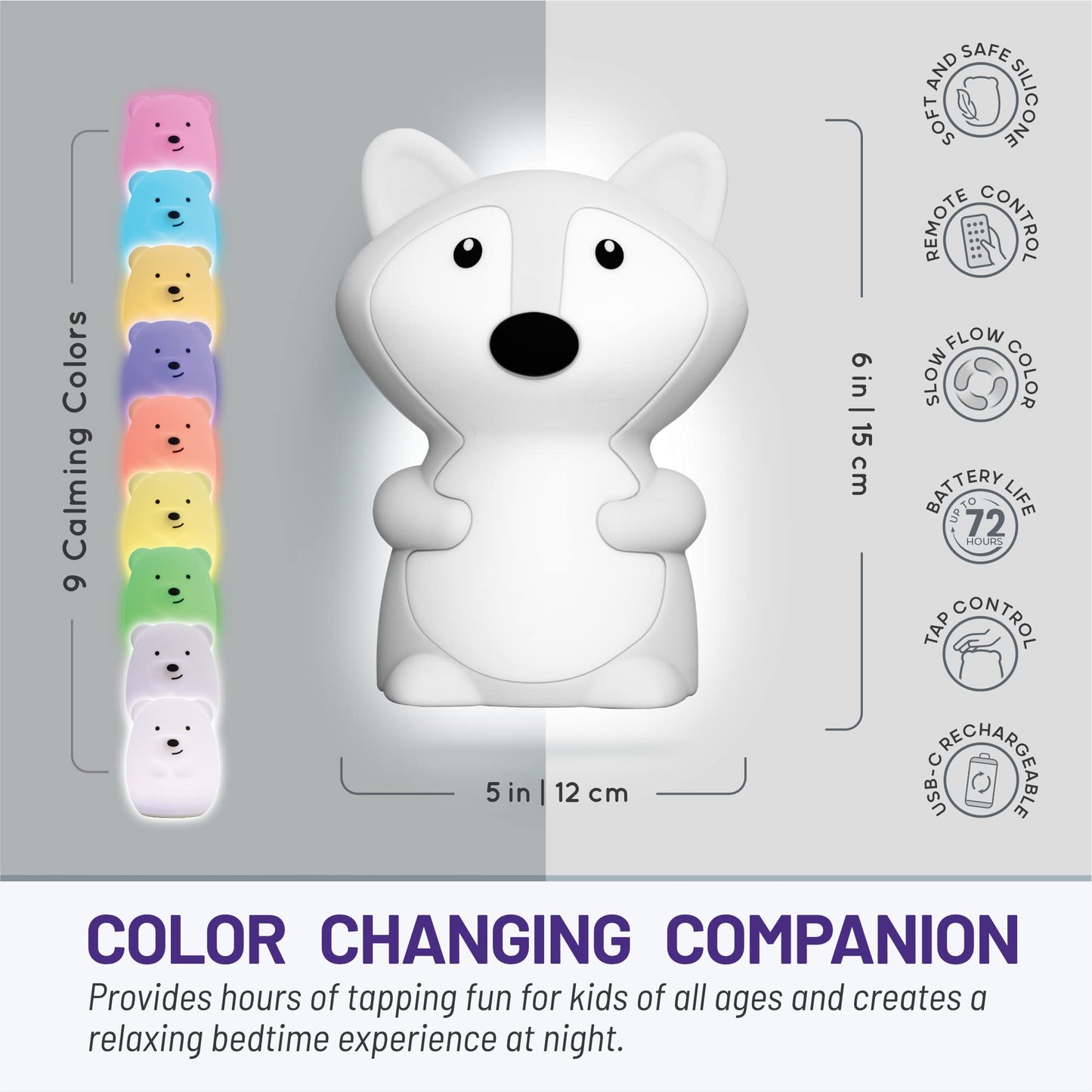 Lumipets Remote Control Silicone Night Light for Kids - Pig Design with 9 Soft Colors & Sleep Timer - Rechargeable, Battery-Operated Lamp for Bedroom | Baby Nursery, Toddler, Girls, Boys