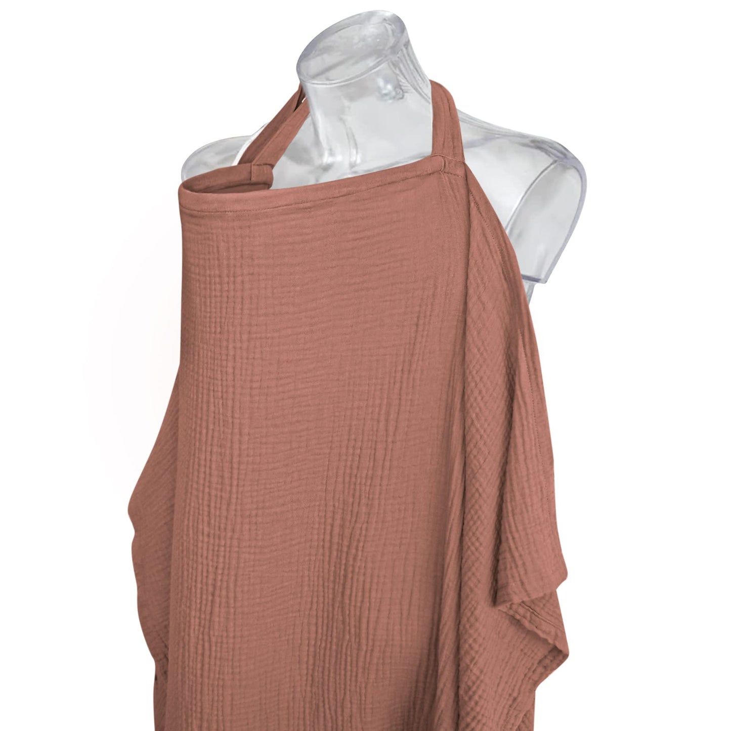 Konssy Muslin Nursing Cover for Baby Breastfeeding, Breathable 100% Cotton Breastfeeding Cover with Rigid Hoop for Mother Nursing Apron, Multi-use Carseat Canopy (Summer Wheat)