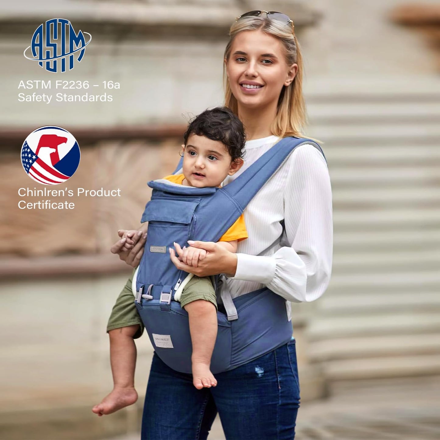 Baby Carrier, Ergonomic 6-in-1 Baby Carrier with Hip Seat for Newborn Infant Toddler, Adjustable Detachable Baby Holder Carrier for Dad Mom