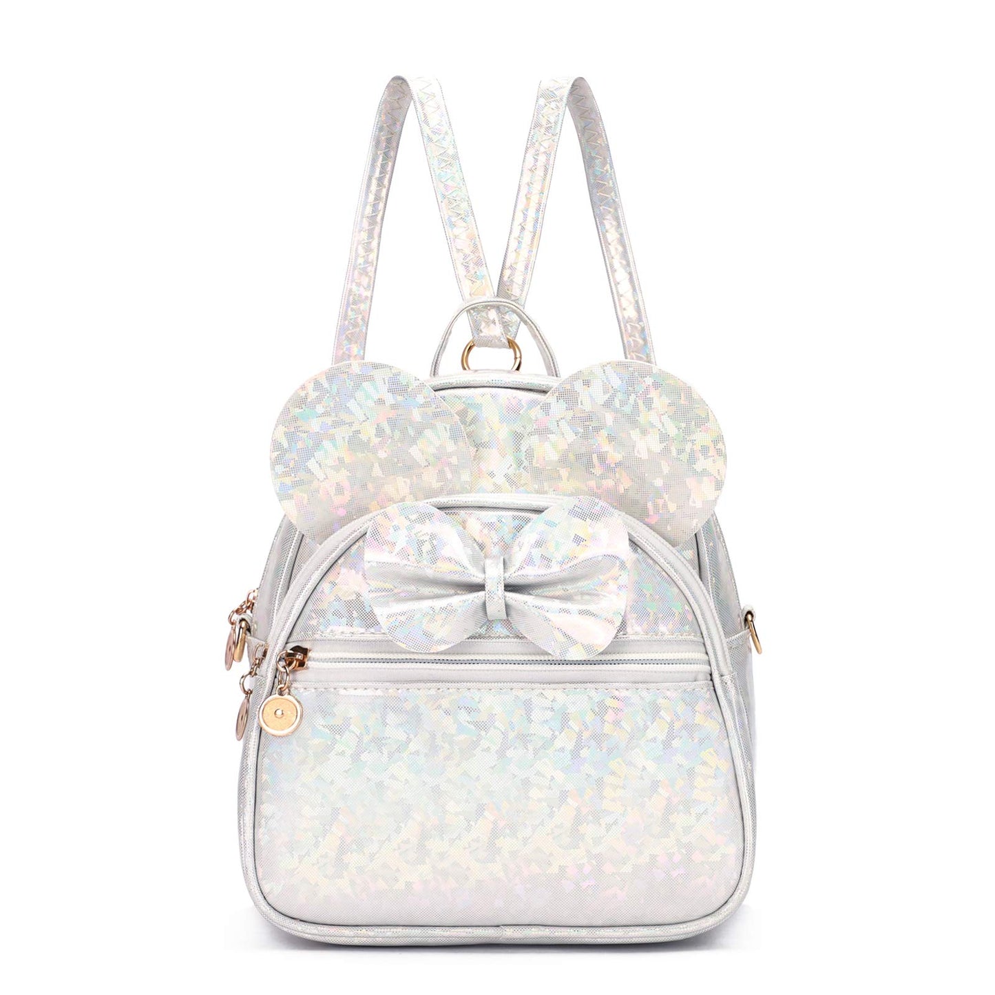 KL928 Girls Bowknot Polka Dot Cute Mini Backpack Small Daypacks Convertible Shoulder Bag Purse for Women