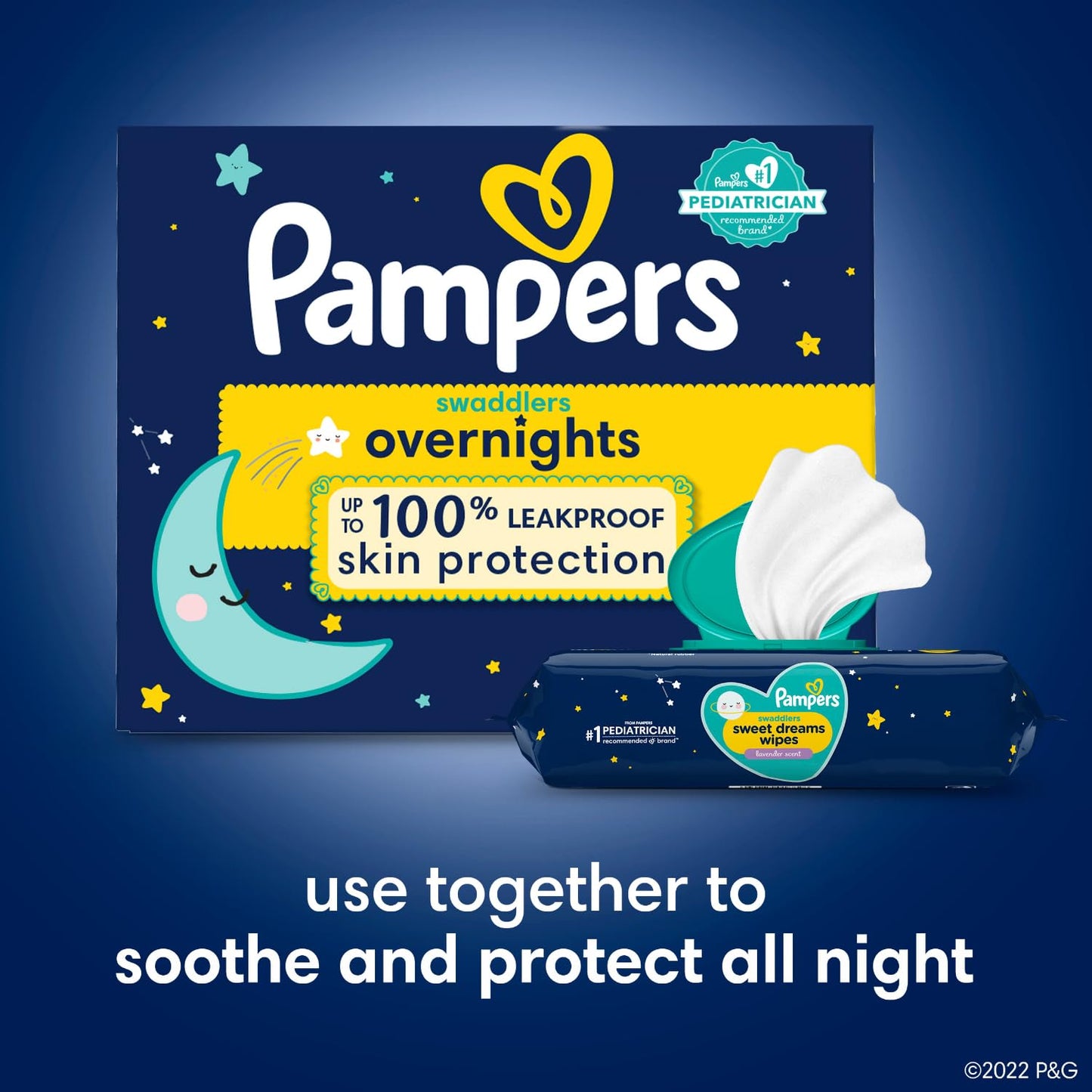 Pampers Overnight Diapers - Swaddlers Overnights - Size 4, 58 Count, Disposable Baby Diaper, Night Time Leak and Skin Protection