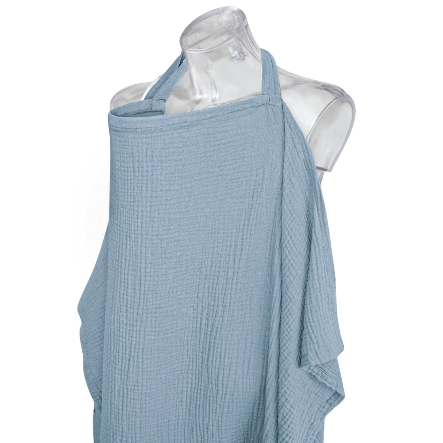 Konssy Muslin Nursing Cover for Baby Breastfeeding, Breathable 100% Cotton Breastfeeding Cover with Rigid Hoop for Mother Nursing Apron, Multi-use Carseat Canopy (Summer Wheat)