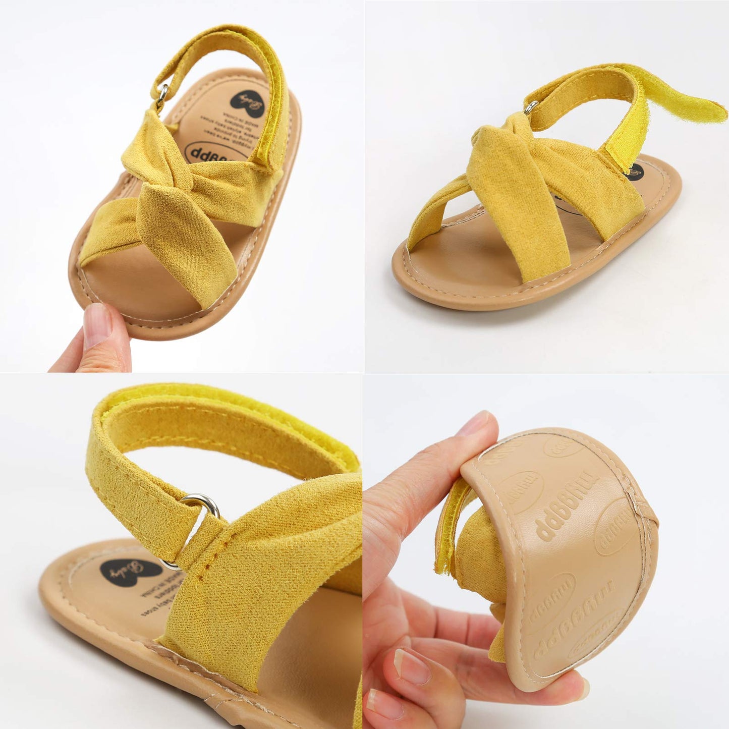 myppgg Baby Boys Girls Summer Sandals Non-Slip Soft Sole Infant Slippers Cotton Crib Shoes for Toddler First Walkers