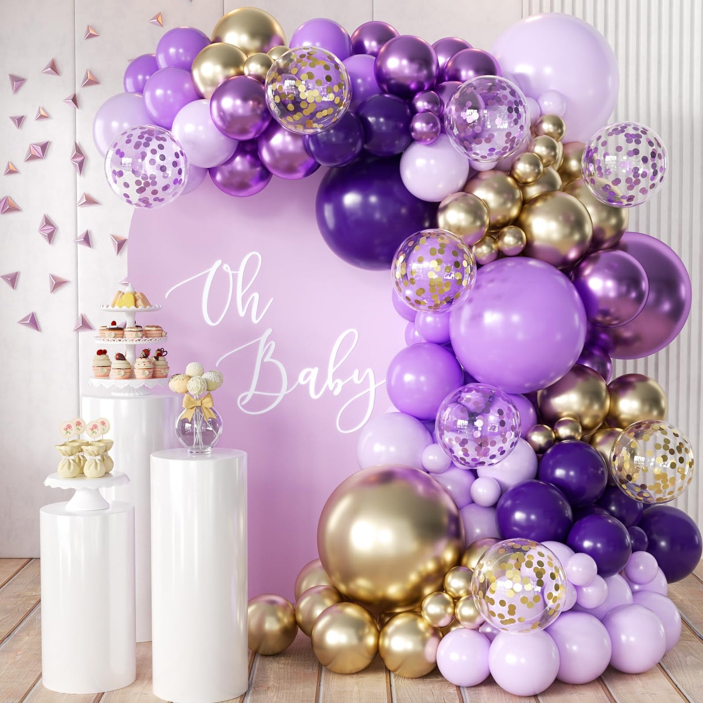 155Pcs Sage Green Arch Kit with Pea Green White Gold Balloons for Baby Shower Bridal Shower Birthday Engagement Wedding Wild One Party Decorations