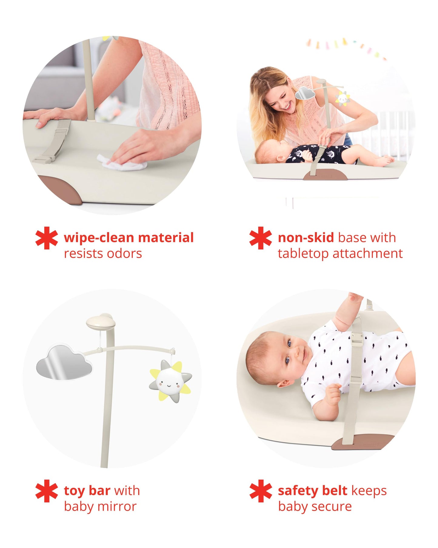 Skip Hop Baby Changing Pad Nursery Style Wipe-Clean Contoured with Cushioned Foam Oat