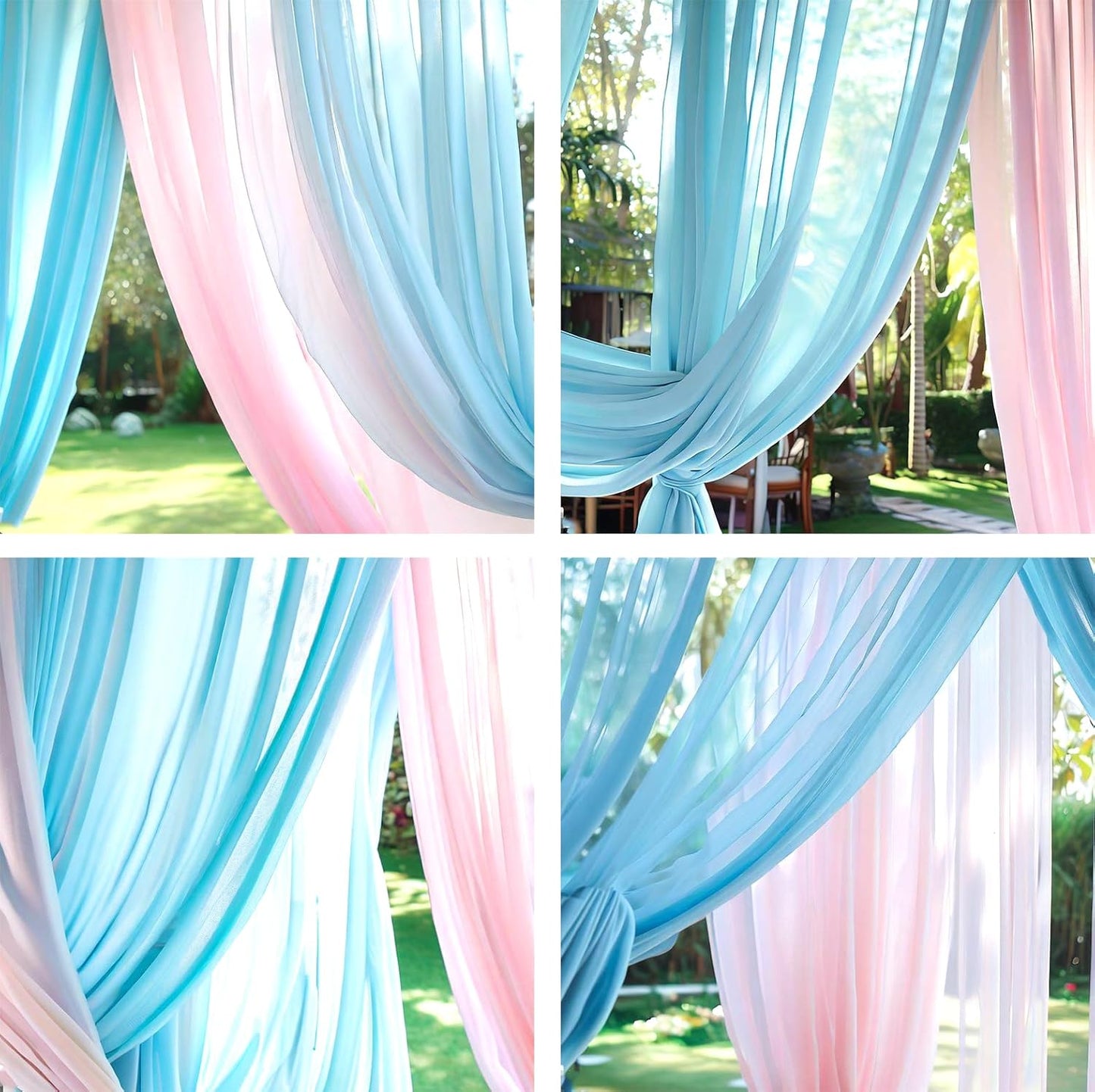 Barcelonetta | Chiffon Fabric | Decoration, Drapery Fabric | Wedding, Gender Reveal, Baby Shower, Birthday | for Arbor, Arch, Canopy, Table and Chair Decoration (Dusty Rose, 10 Yards)
