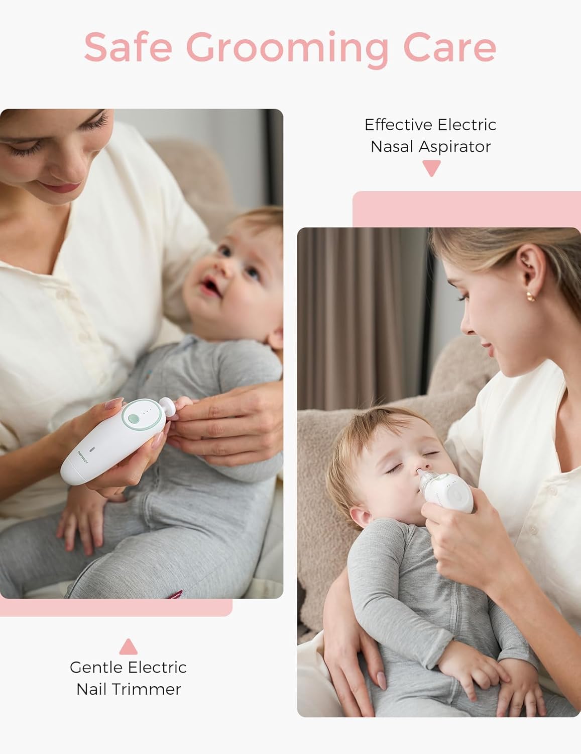 Momcozy Elite Baby Kit, Superior Baby Shower&Registry Essential Kit for Grooming & Health & Cleansing Care, Electric Nail File&Nasal Aspirator, Tummy Wrap, Thermometer, Bath Brush,Teether, Storage Bag