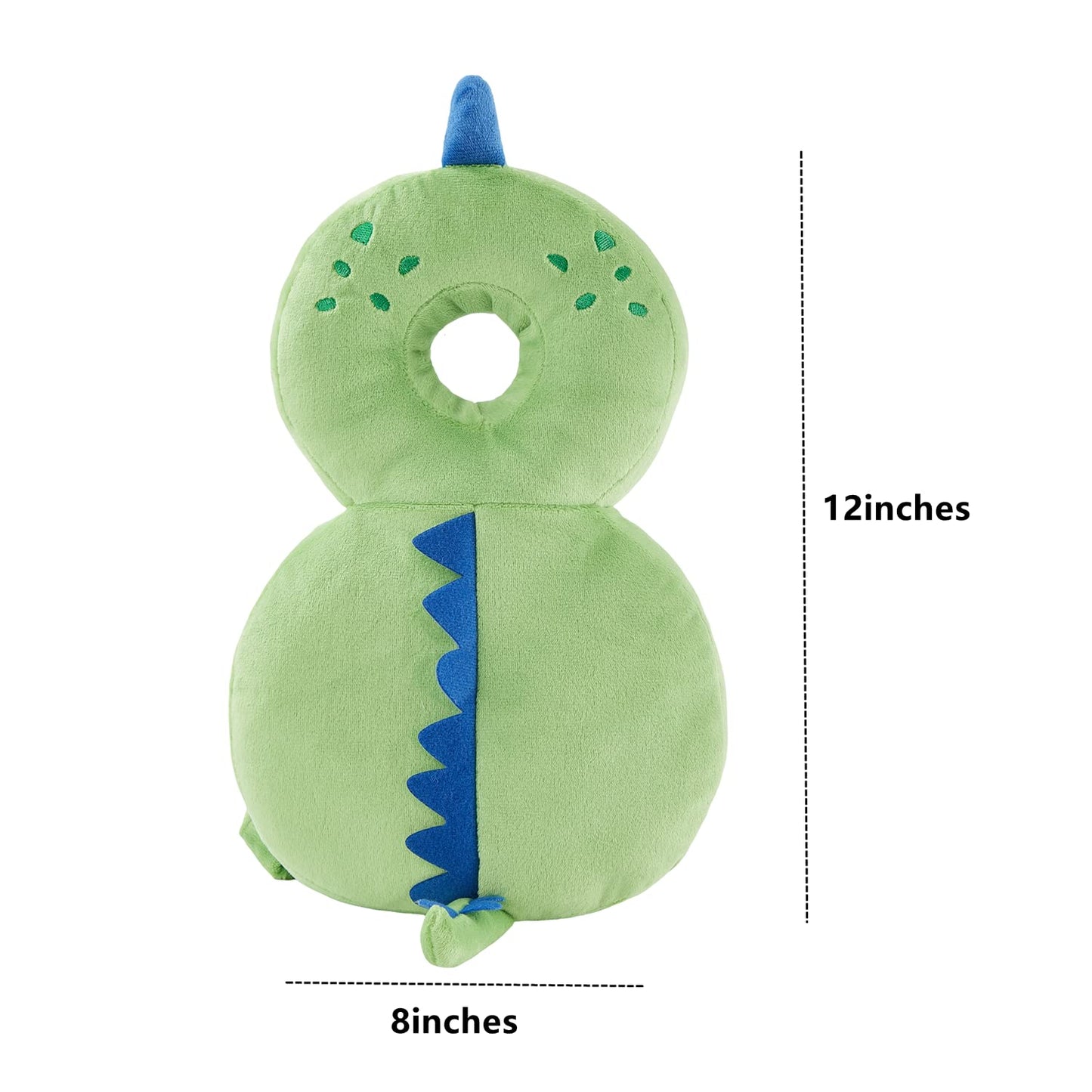 Baby Back Potection Toddler Safety Protector Cushion Pad Toddler Backpack for Crawling Walking Adjustable Toddlers Back Safety Pad for Boys and Girls(Green Dinosaur)