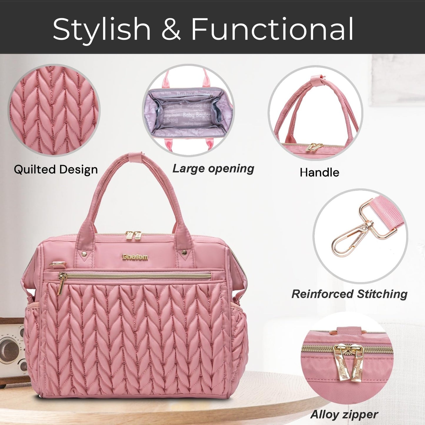 Small Diaper Bag Tote Crossbody, Medium Baby Bag Convertible Backpack for Women Diaper Purse