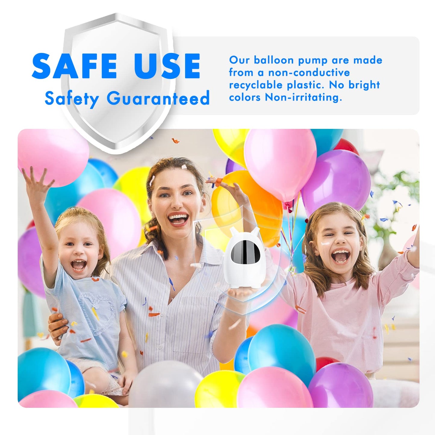 Balloon Pump Electric, SPLAKS Balloons Inflator Air Pump Portable Balloon Blower for Garland Arch, Party Decoration
