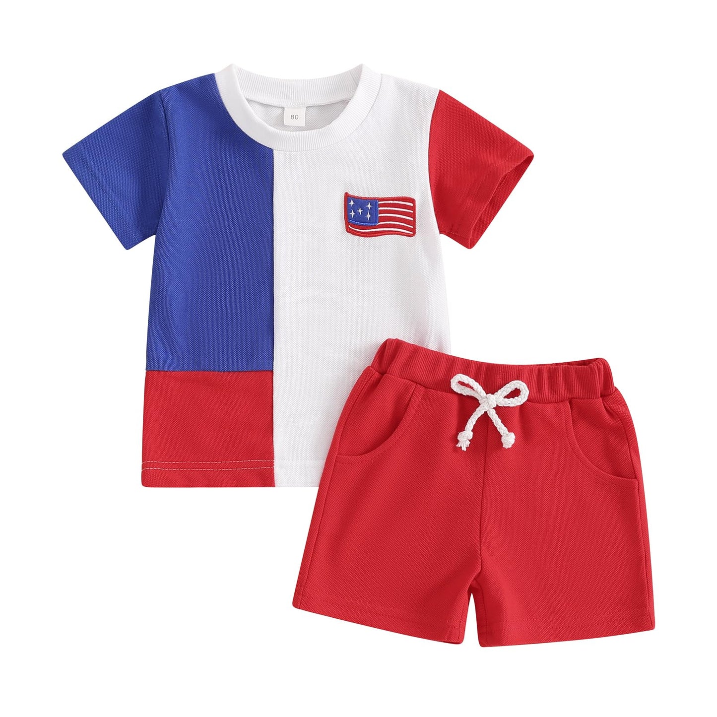 Infant Baby Boy Summer Clothes Outfit Color Block T-shirt Shorts Set Toddler Checkerboard Clothes 6 12 18 24 Months