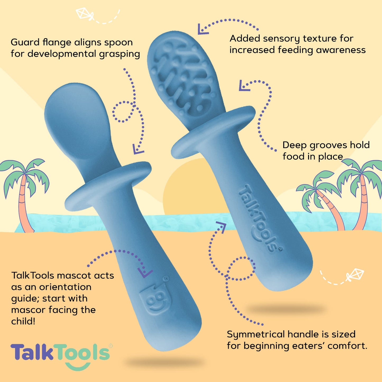 TalkTools ITSY Baby Utensil Set – Silicone Training Cup, Plate and Twin Spoon Pack for Toddlers| Infant First Food Self Feeding Silicone Training Set (Bubblegum)