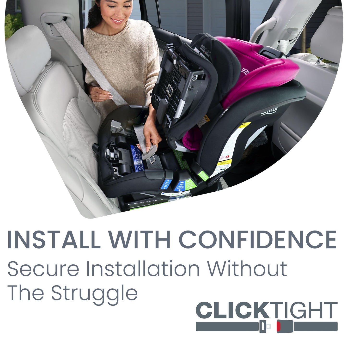Britax Poplar S Convertible Car Seat, 2-in-1 Car Seat with Slim 17-Inch Design, ClickTight Technology, Arctic Onyx