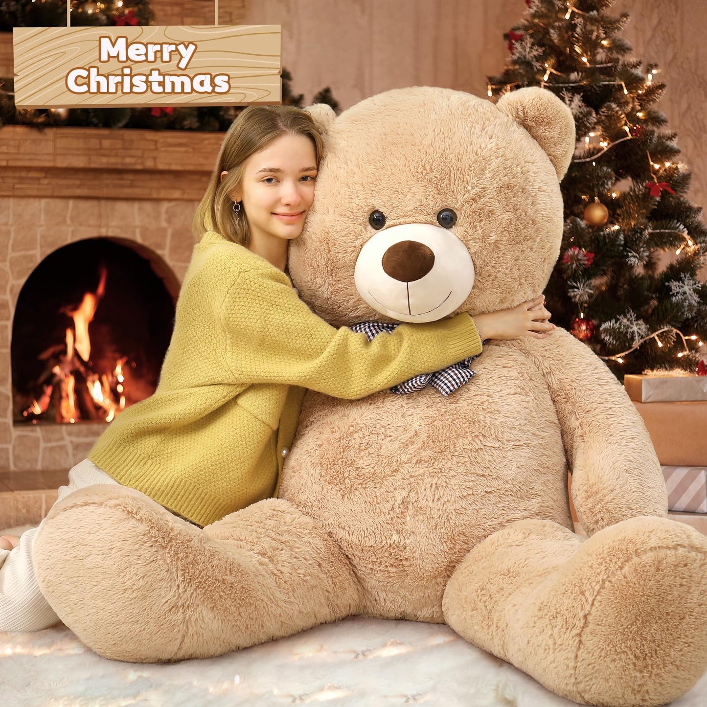 51 inch Big Teddy Bear Cute Giant Stuffed Animals Soft Plush Toy for Girlfriend Kids for Birthday Christmas Valentine's Day