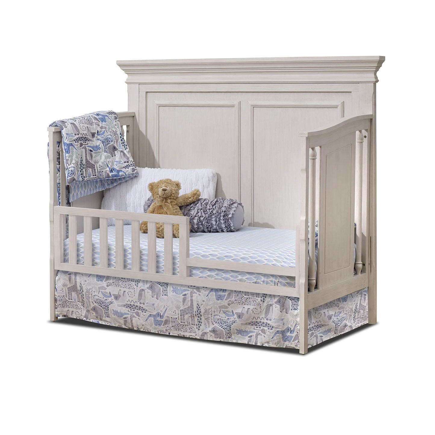 Sorelle Furniture Portofino Crib,Classic 4-In-1 Convertible Crib,Brushed Ivory Crib Made of Wood,Non-Toxic Finish, Wooden Baby Bed,Toddler Bed,Child’s Daybed and Full-Size Bed-Ivory