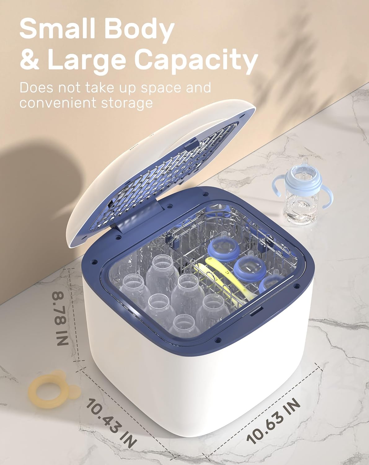 GROWNSY UV Sanitizer and Dryer, 4in1 Cleaner and Sanitizing Machine UV Sanitizer Box Household for Baby Bottles Toys Clothes Baby Stuff, for Family Toothbrush Beauty Tools Phone