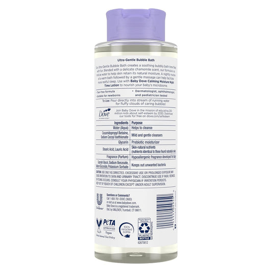 Baby Dove Bubble Bath Calming Moisture for nourished Skin and More restful Sleep Sensitive Skin Care with Skin-Natural nutrients 16 oz