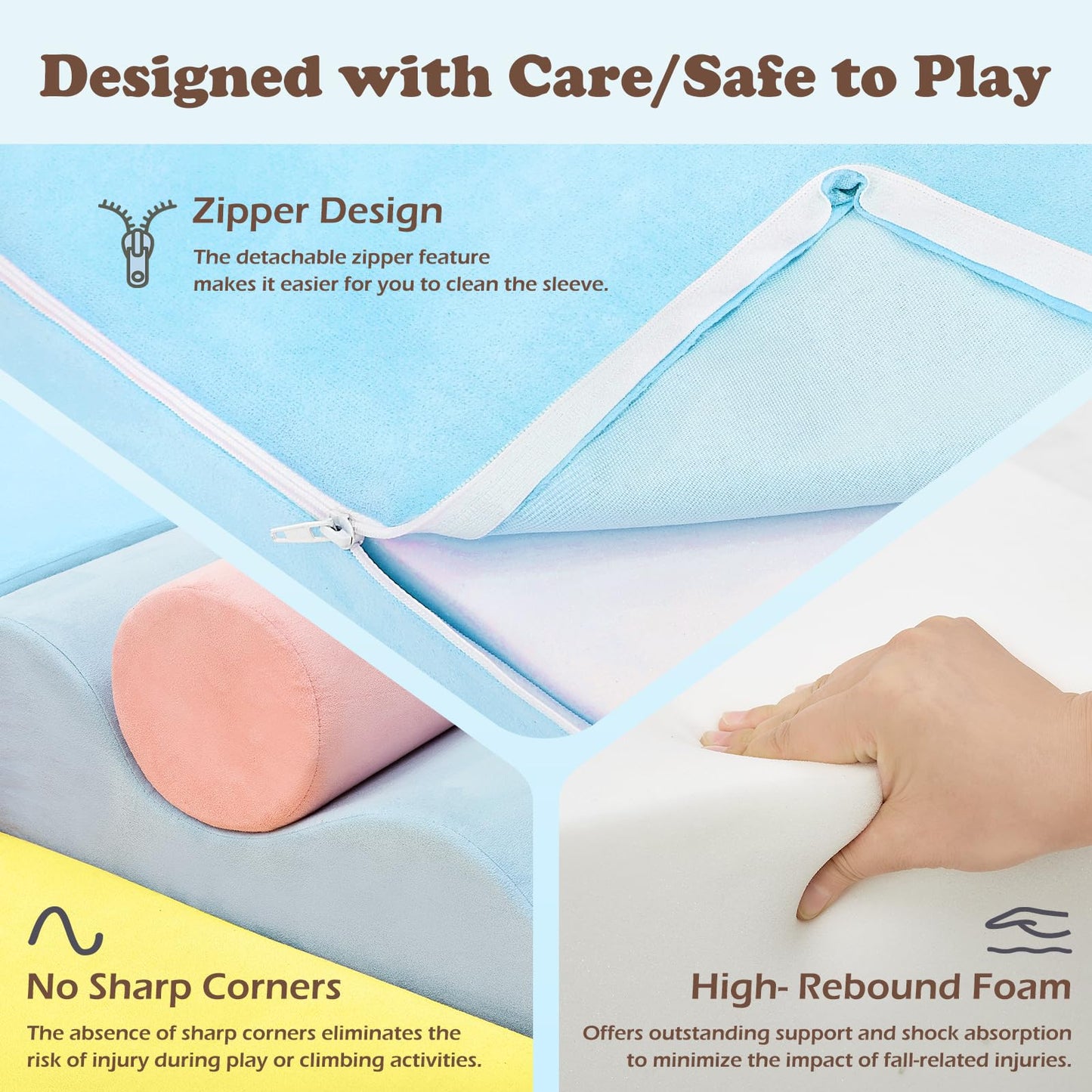 Climbing Toys for Toddlers, Toddler Climbing Toys Indoor, 7-Piece Soft Foam Climbing Blocks Set, Toddler Playtime Corner Climber Indoor Foam Play Gym for Climbing Crawling and Sliding