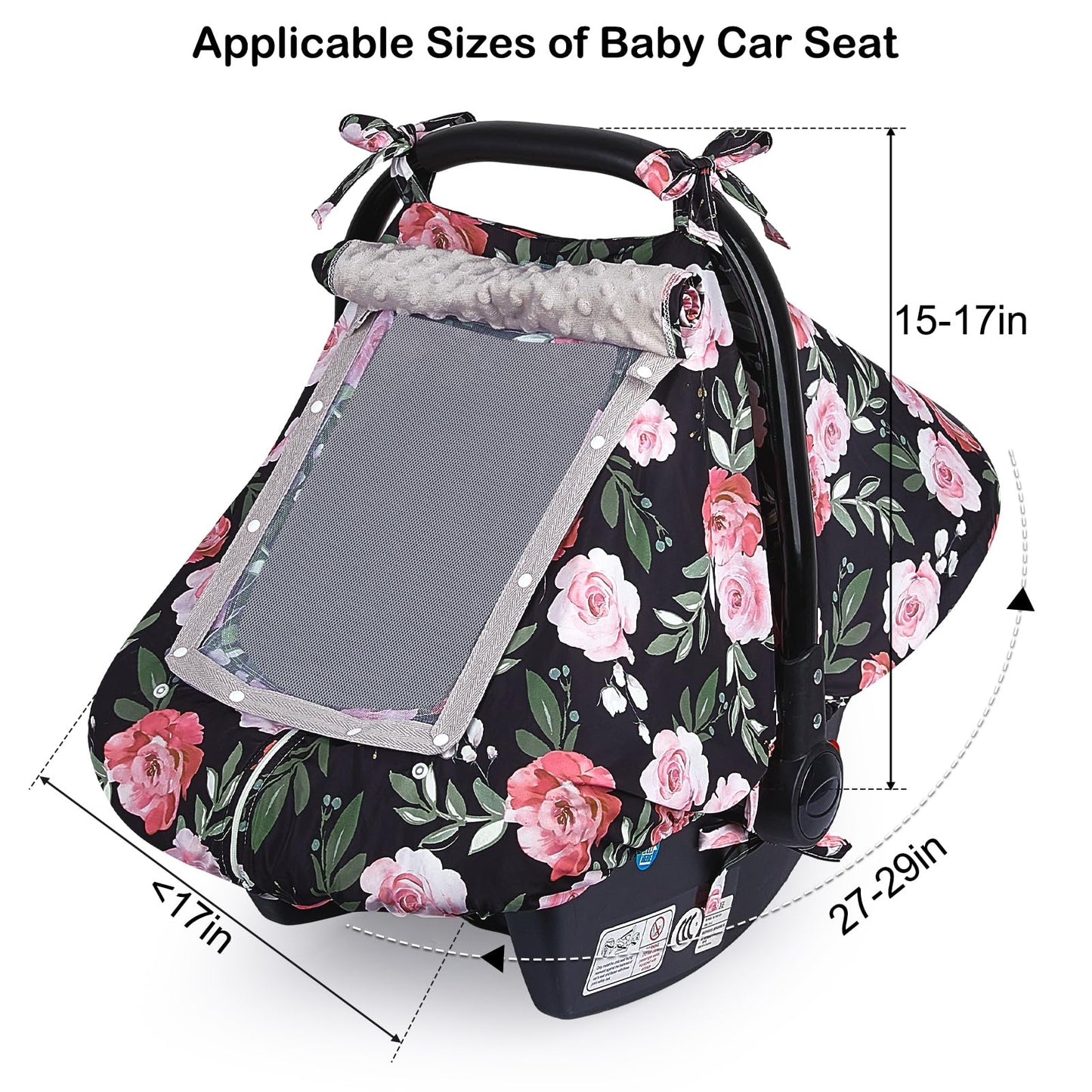 Unicorn Castle Baby Car Seat Cover Infant Car Seat Covers for Babies Breathable Car Seat Canopy Mesh Window Carseat Cover for Four Seasons Newborn