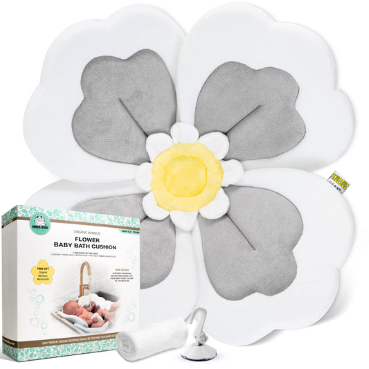 Baby Bath Cushion 5pc Set - Newborn & Infant Lotus Bath Flower Baby with Soft Cover - Travel Bathtub Insert Pad for Kitchen Sink, Shower & Tub - Flower Bathing Pillow with Patented Comfort & Support