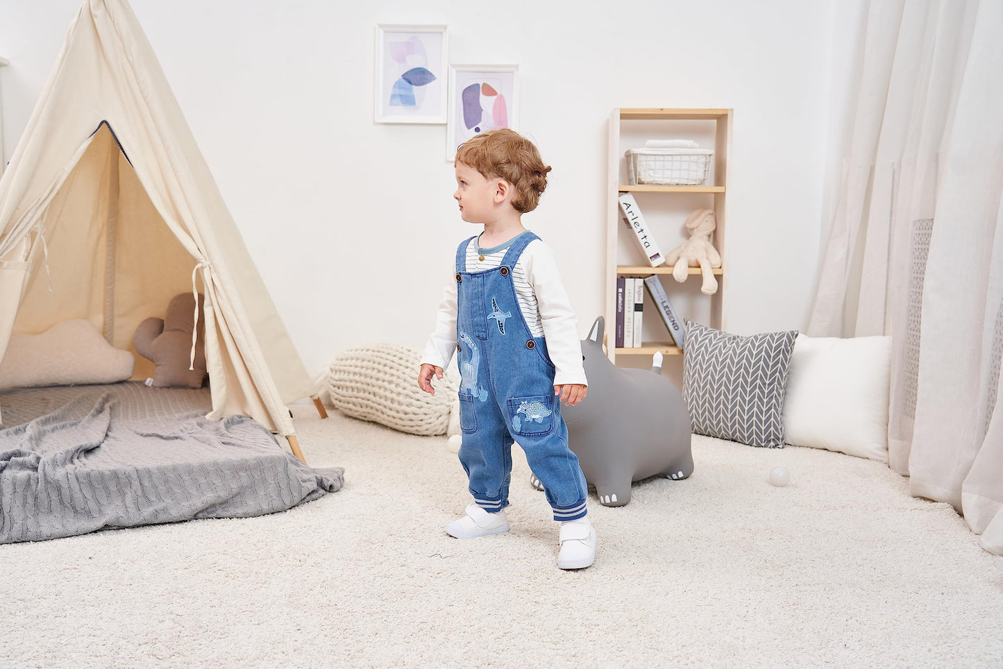 Baby Boy Clothes Set Infant Boy's Long Sleeve Romper+Dinosaur Denim Overalls Toddler Boys Fall Winter Outfits Suit