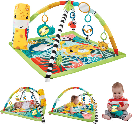 Fisher-Price Baby Playmat Rainforest Music & Lights Deluxe Gym with 10+ Activities & Toys for Developmental Play for Newborns Ages 0+ Months