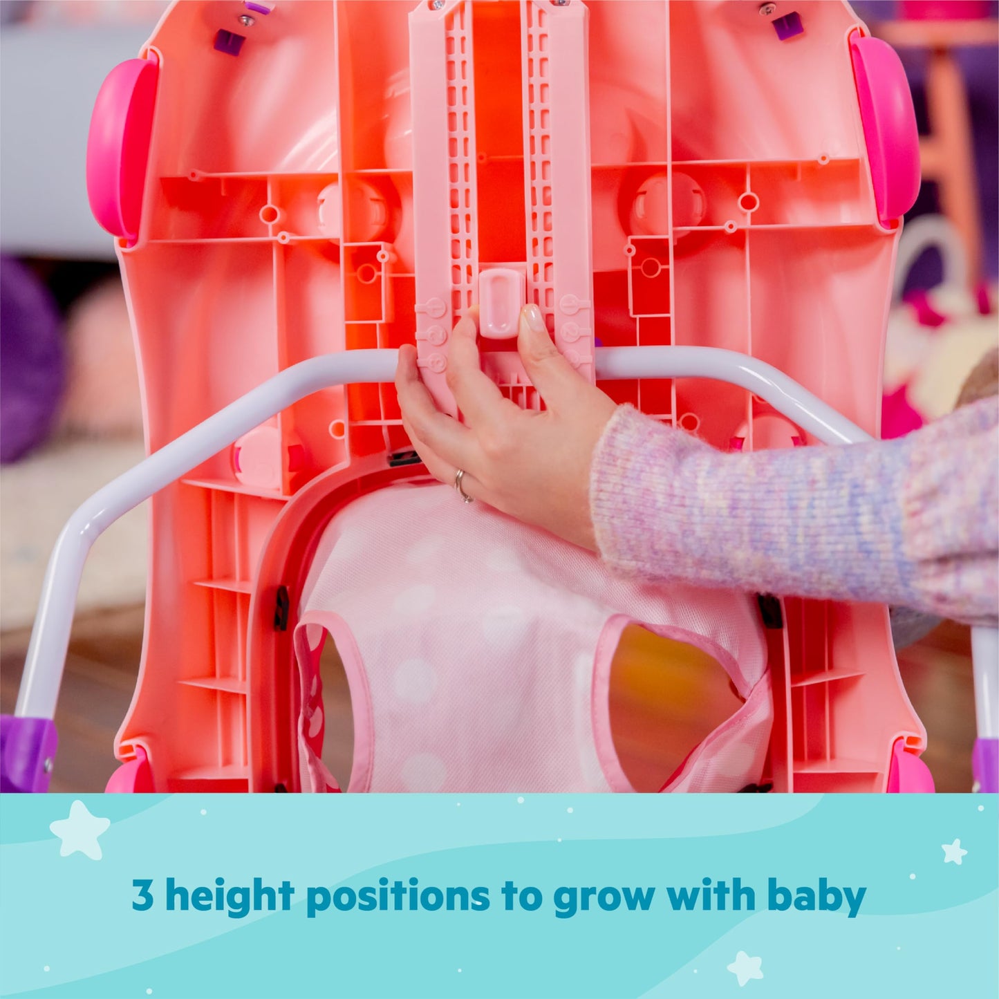 Bright Starts JuneBerry Walk-A-Bout Baby Walker and Entertainer, Removeable Floor Toy, with Easy Fold Frame for Storage, Ages 6 Months +