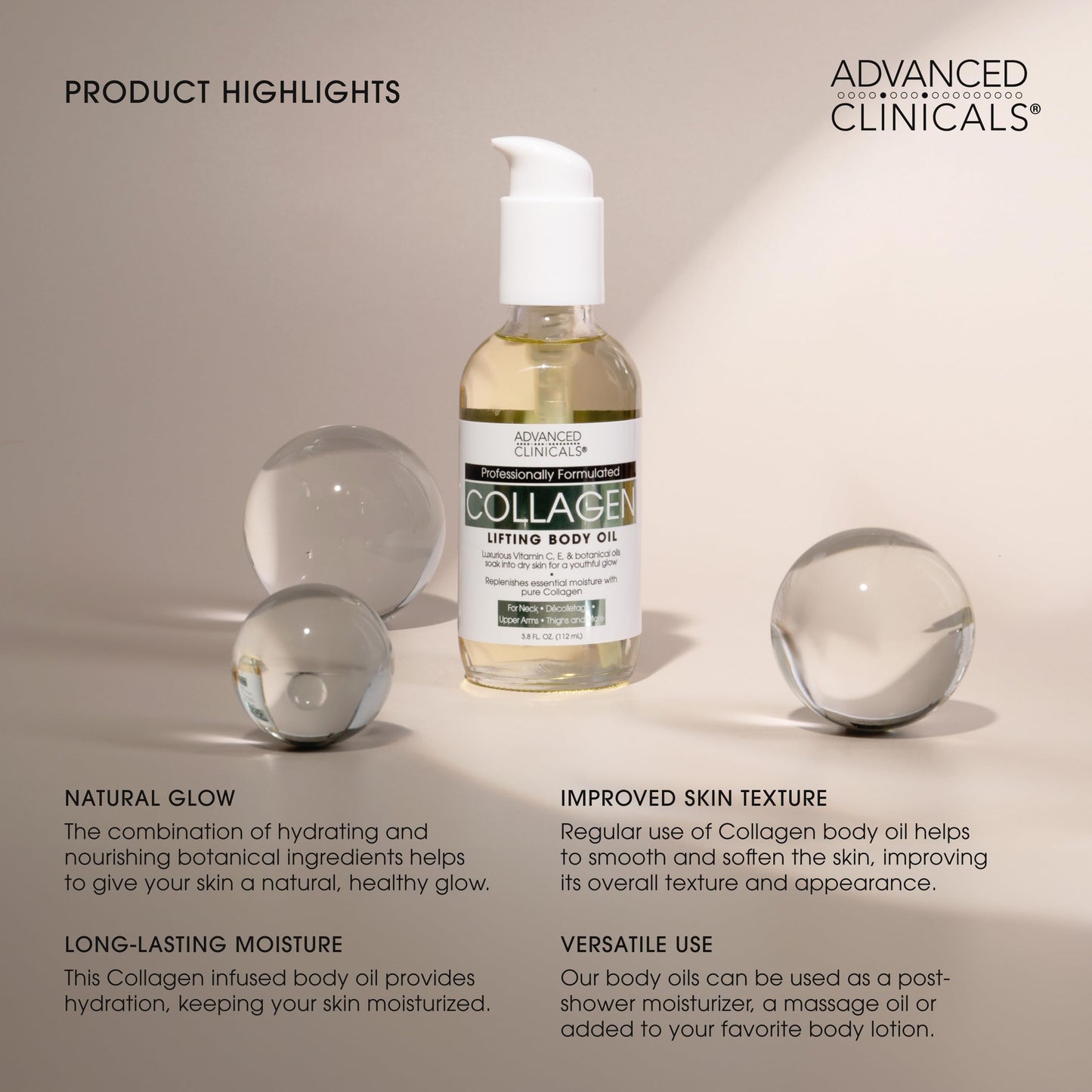 Advanced Clinicals Retinol Body Lotion + Collagen Cream Fragrance Free Face Moisturizer & Body Cream 2pc Skincare Set For Women & Men Helps Reduce Appearance Of Crepey Skin, Wrinkles, & Dry Skin, 2pc