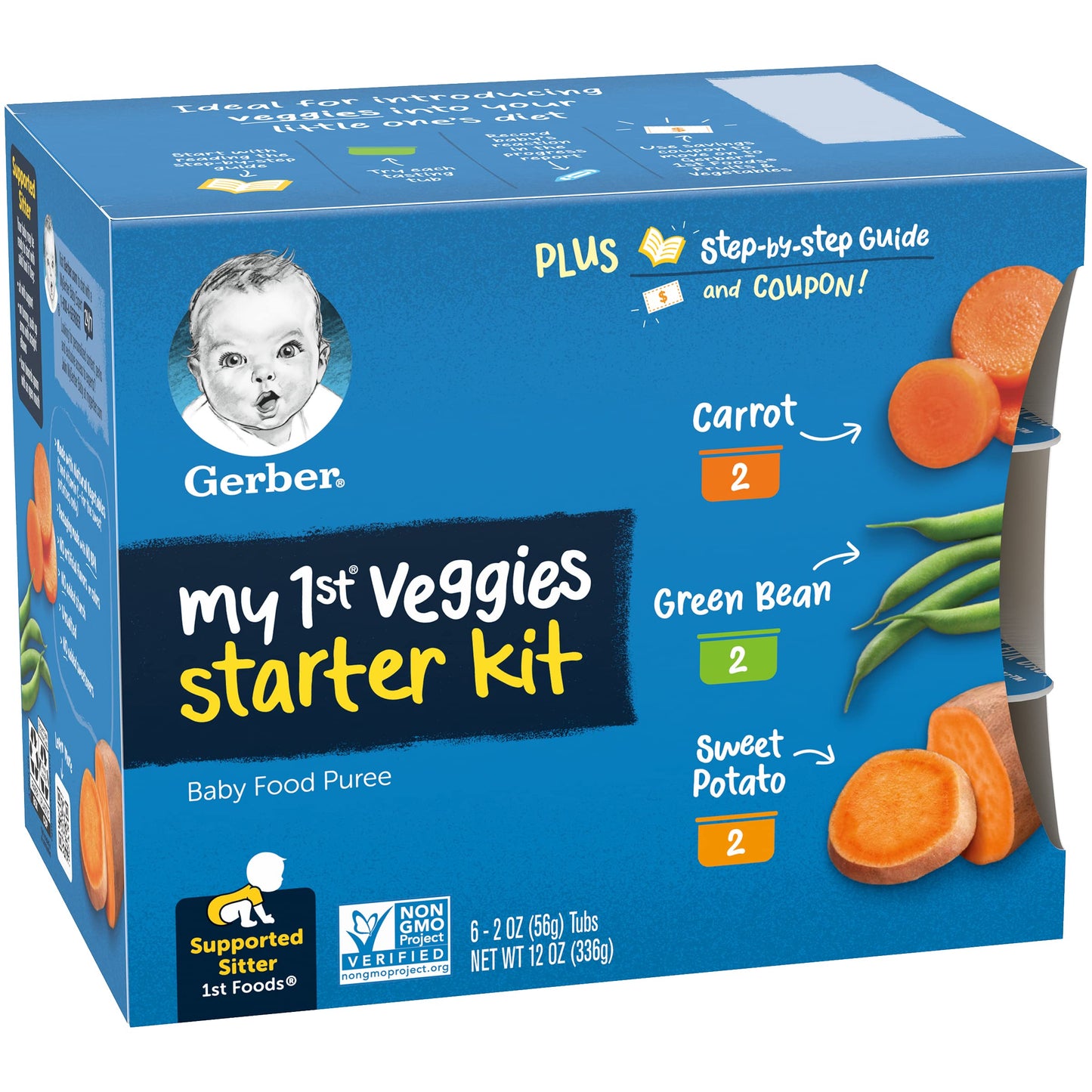 Gerber Organic Baby Food Starter Kit Variety Pack (Assorted Veggie, Pack of 4)