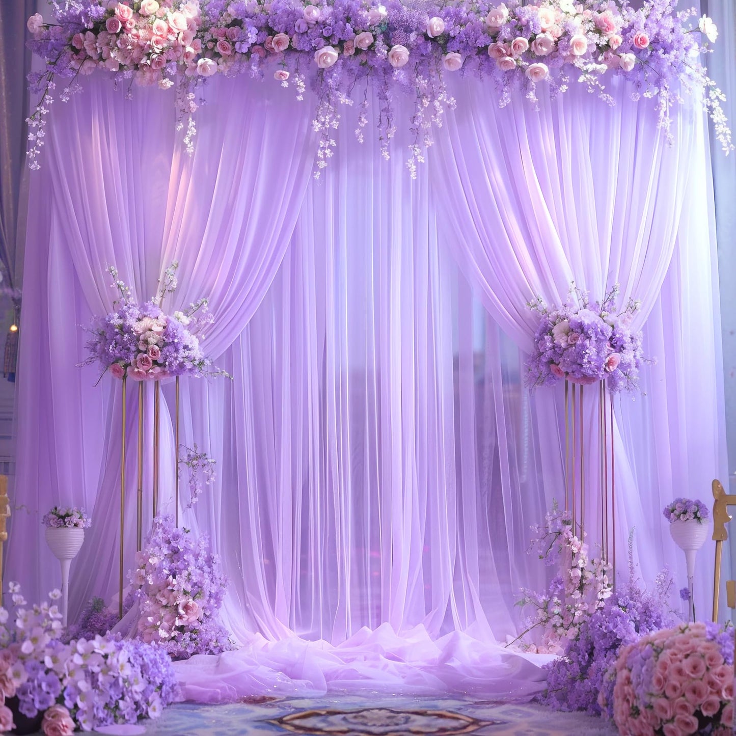 Champagne Tulle Backdrop Curtain for Parties Wedding 10ft×8ft Champagne Sheer Backdrop Curtains for Baby Shower Bridal Shower Reception Birthday Party Christmas Photoshoot Decorations 2 Panels