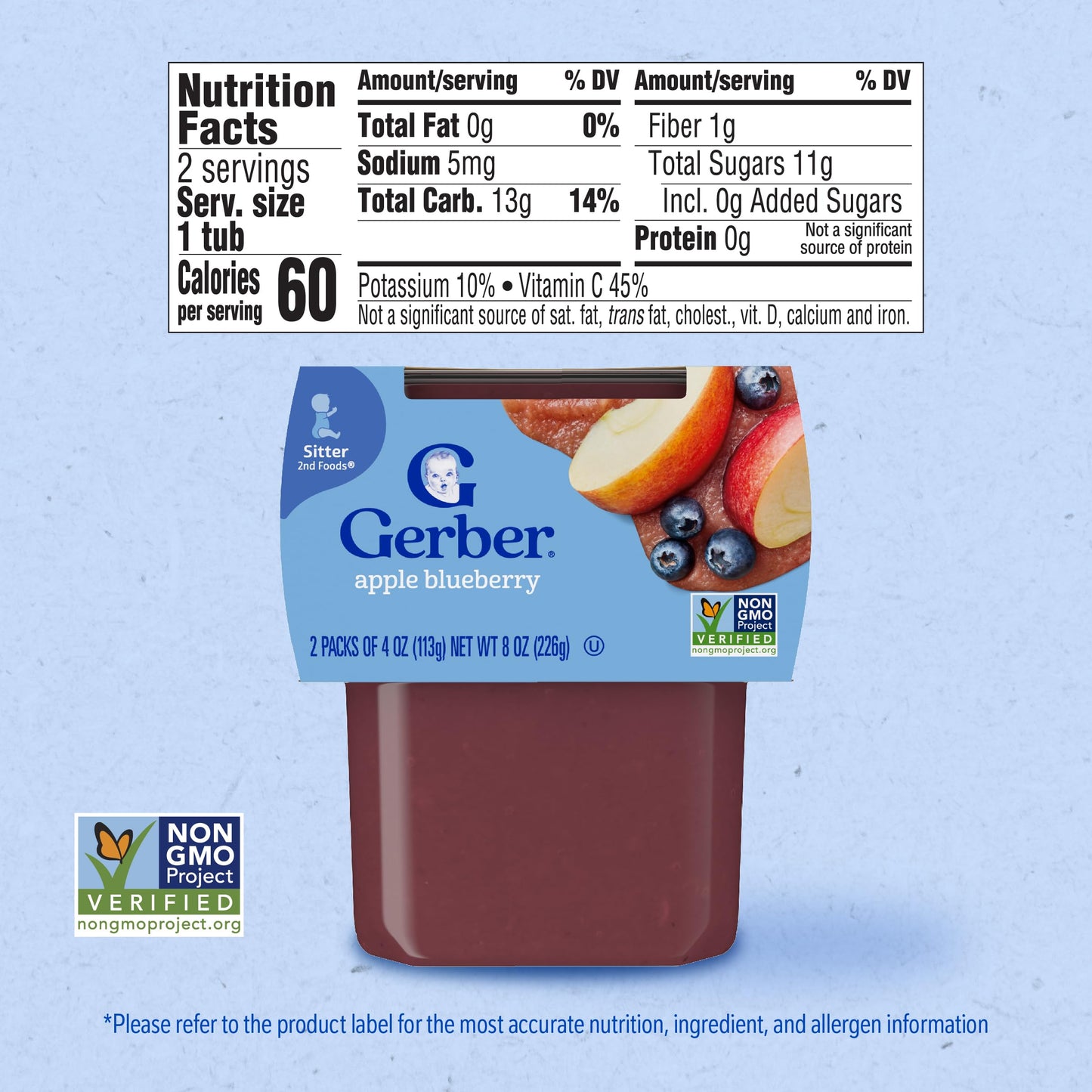 Gerber 2nd Foods Banana Blackberry Blueberry 4 Ounce Tubs, 2 Count (Pack of 8)