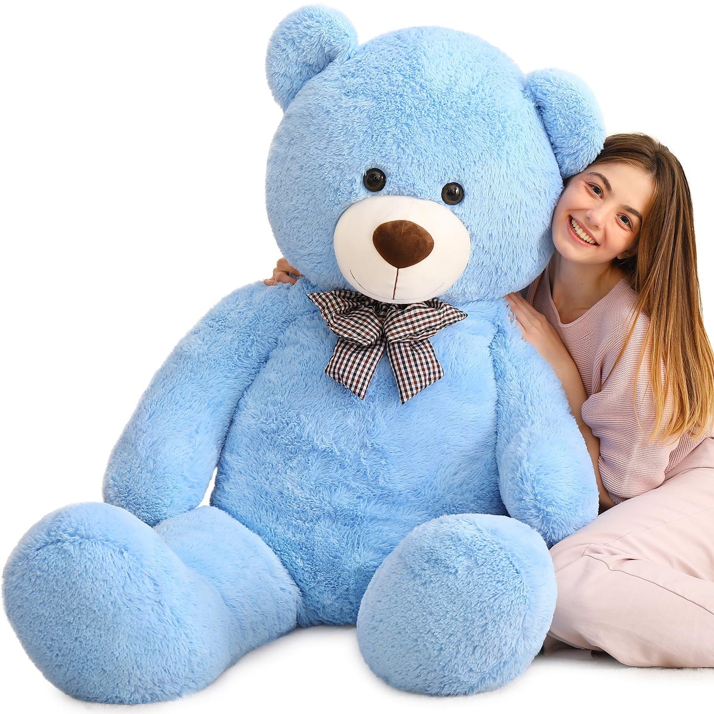 MaoGoLan Giant Big Teddy Bear 4 Feet 47 inch Life Size Tan Plush Bear Brown Stuffed Animal for Children Boyfriend