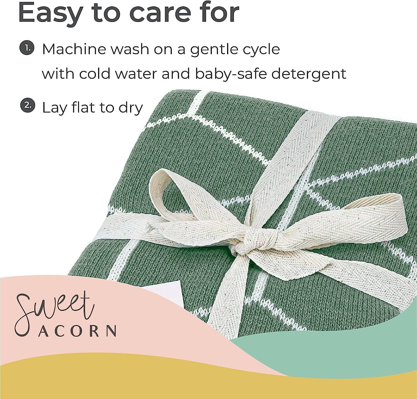 Knit Baby Blanket in Elegant Pattern, Organic Cotton Blankets for Crib or Stroller, Receiving Blankets - Salt White