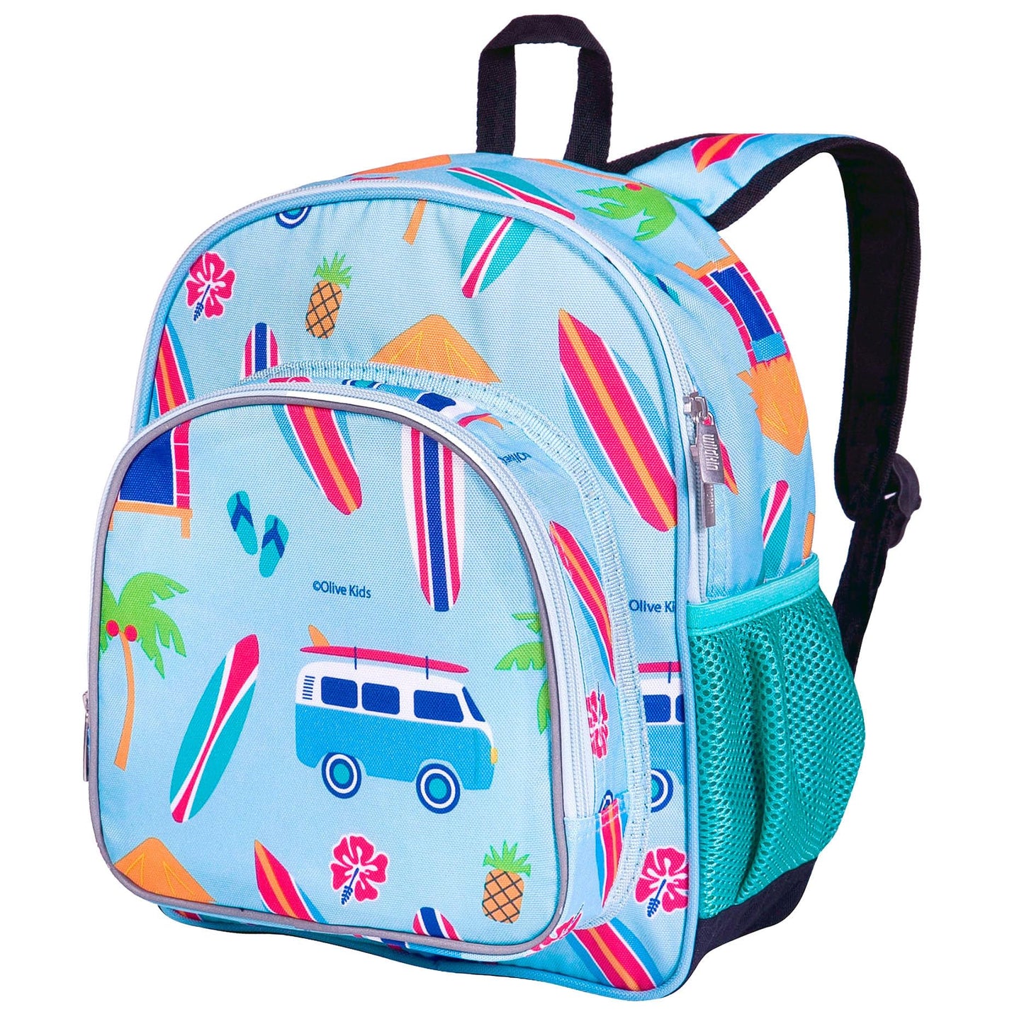 Wildkin 12-inch Kids Backpack – Padded, Adjustable, Ideal for Daycare & Travel - Trains, Planes, and Trucks